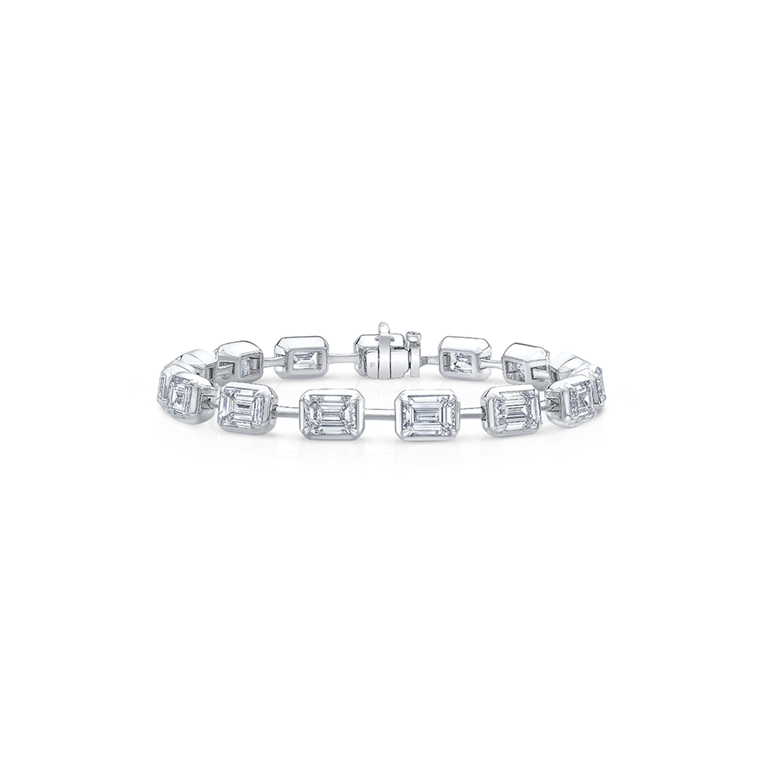 White Gold Emerald-Cut Diamond Bracelet